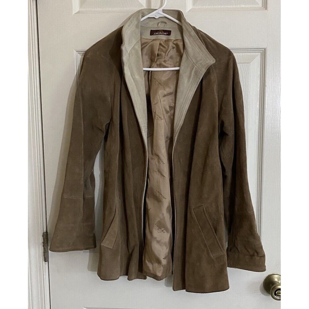 Vintage Jordache Men’s Brown 100% Suede Cowhide Leather Jacket With Pockets Sz M